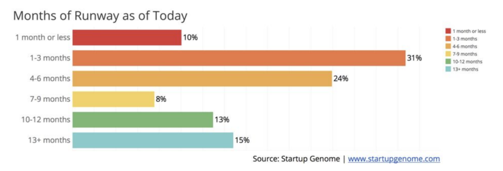 Startup Genome survey - Months of cash runway